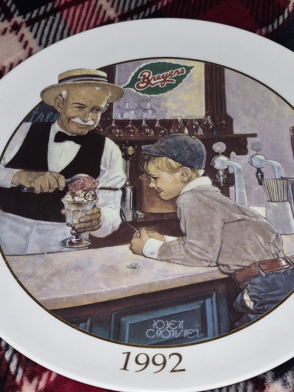 Breyer White Decorative Limited Edition Plate with Gold Rim Accent